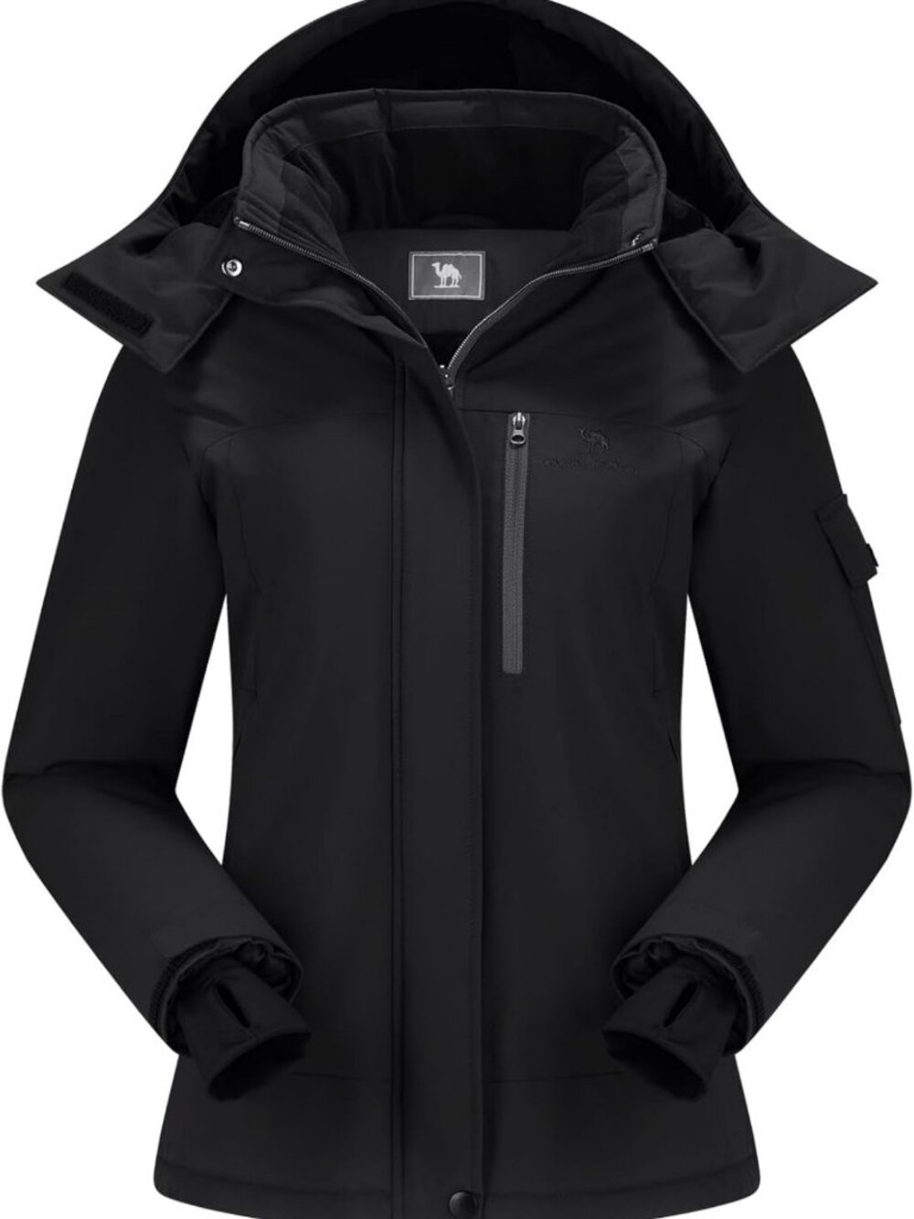 Warm Waterproof Women's Ski Jacket - Hooded Fleece Winter Coat for Snowboarding
